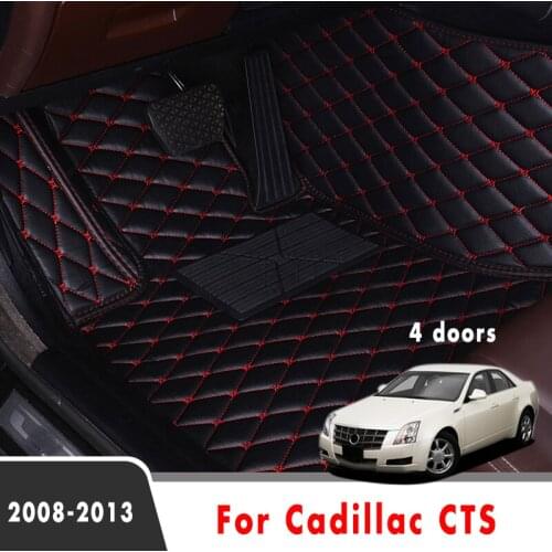 Car Floor Mats For Cadillac CTS 4 doors 2013 2012 2011 2010 2009 2008 Auto Leather Carpets Interior Waterproof Decoration Parts