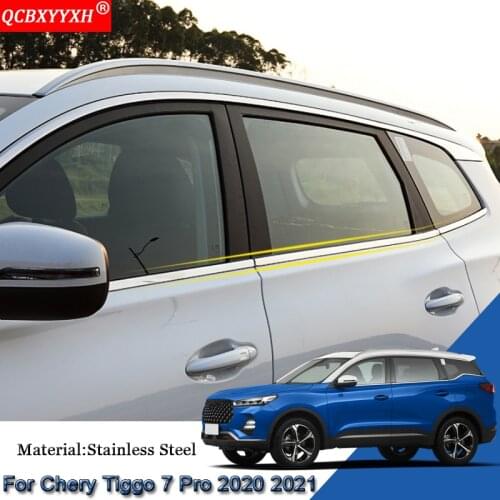 Car Styling Car External Window Sequins Decoration Stickers Frame Cover Automobiles Accessories For Chery Tiggo 7 Pro 2020 2021