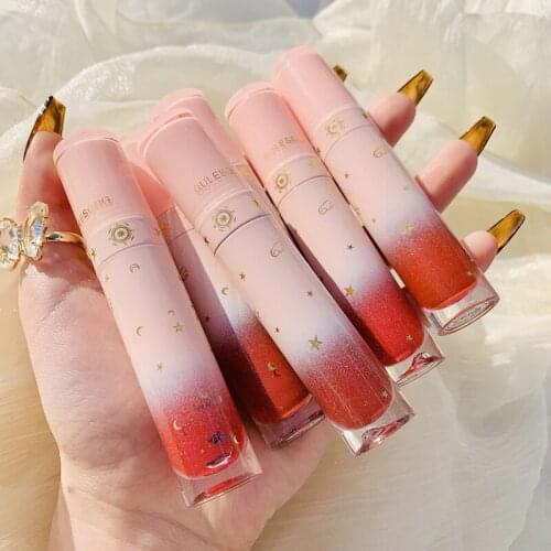 Oulesong Velvet Matte Lip Glaze Delicate Texture Non-stick Cup Long-lasting Waterproof Non-stick Cup Lipstick Rich Colors Makeup