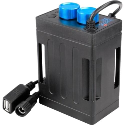Trustfire Bicycle Light Power Box 8.4V 5V Dual Voltage Output for 2/4/6 18650/26650 Batteries W/ Strap Optional 100-240V Adaptor