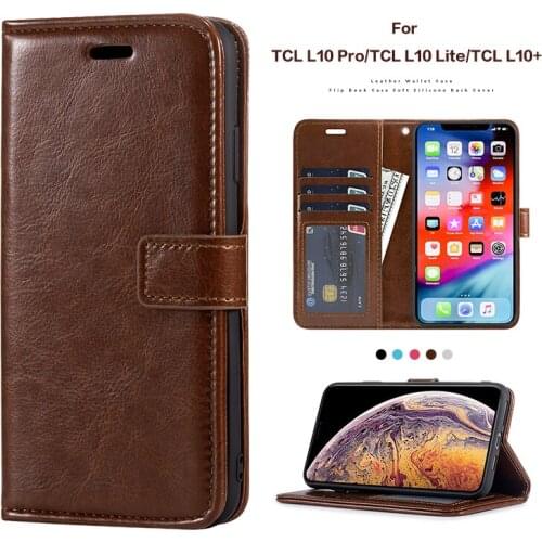 PU Leather Flip Case For TCL L10 Pro Card Holder Silicone Photo Frame Case Wallet Cover For TCL L10 Lite TCL L10+ Business Case