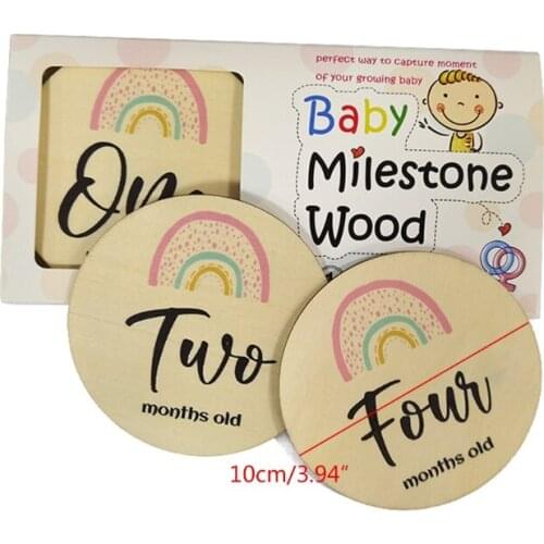 6 Pcs/Set Newborn Birth Monthly Recording Card Baby Rainbow Month Milestone Cards Baby Photography Props