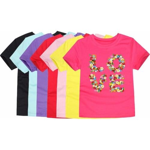 2018 Baby Girls Flower T-shirt Summer Clothing for Girl Kids Tees Children Short Sleeve T shirt 100% Cotton Top Quality Girl Top