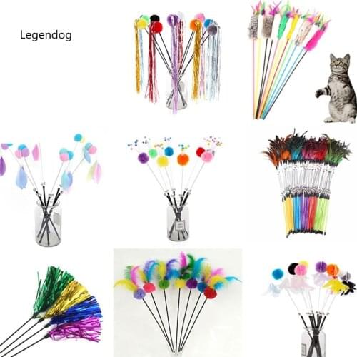 1PCS Random Color Pet Teaser Toy Creative Interactive Fashion Cat Teaser Toy Cat Teaser Wand Funny Cat Toy Pet Cat Supplies