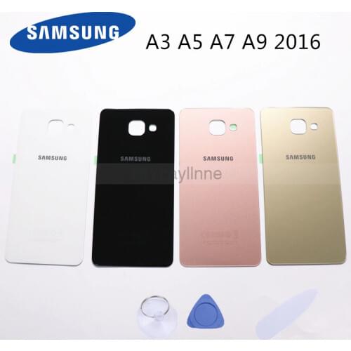 A310 Battery Door for Samsung Galaxy A3 A5 A7 A9 2016 A510 A710 A910 Back Housing Case Cover + Adhesive Sticker Replacement