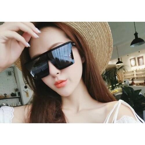 Fashion Transparent Big Frame Square Oversize Sunglasses Oversized Women Rivet