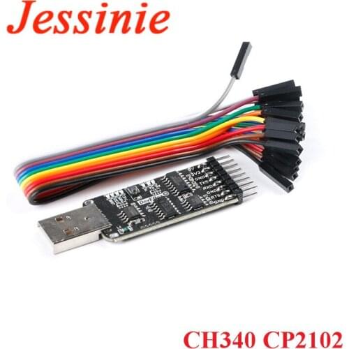 USB Convertor Module Serial Port CH340G CH340 CP2102 to TTL RS485 RS232 Conversion Board Module Ten in one With Cable