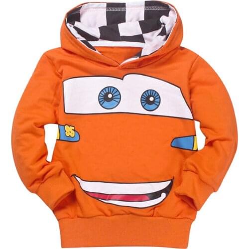 2-7Y Childrens Cars Hoodies Kids Hooded Pullover Sweatshirt Boys Hip Hop Clothes Toddler Girls Coats Wear