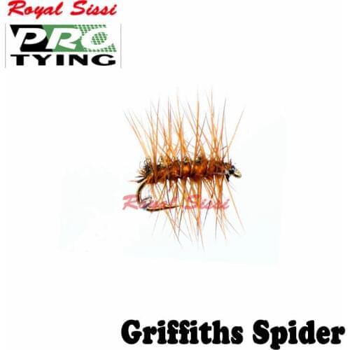 Royal Sissi PRO TYING 6pcs/box 16#Griffiths dry flies crackleback brown spider assassine fly fishing lure artificial Insect bait