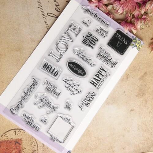 Love Hello Happy Clear Stamps Scrapbooking Rubber Stamp Handmade DIY Decoration Craft Supplies Stamps for Card Making Silicone