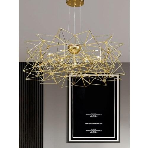 Nordic industrial style luxury dining room chandelier simple personality designer creative stainless steel bedroom lamps