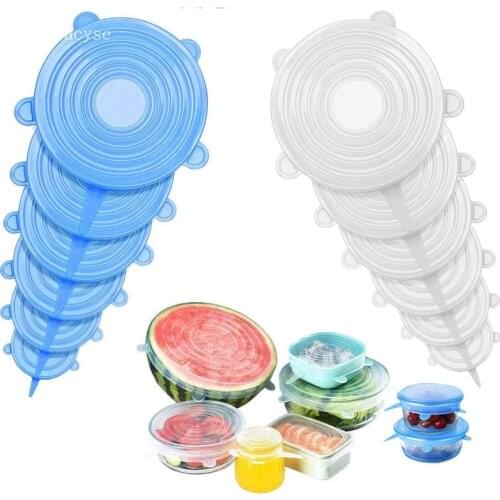 3PCS Silicone Cover Stretch Lids Reusable Airtight Food Wrap Cover Keeping Fresh Seal Bowl Stretchy Wrap Cover Kitchen Cookware