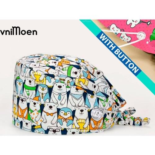 Scrubs caps Unisex work cap dentist dust cap adjustable laboratory work hat Unisex Beauty Salon Baotou cap pet shop cap