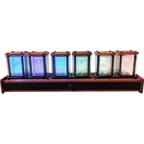 LED Digital Alarm Clock 6 Bit RGB Electronic Retro Glow Nixie Tube Time Display Infrared Induction PIR Motion Control Desk Clock