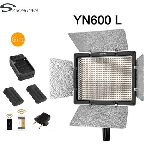 YONGNUO YN600L YN600 LED Video Light Panel with Adjustable Color Temperature 3200K-5500K photographic studio lighting+battery