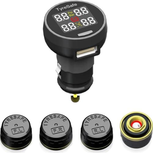 On sale Tyresafe TP200 TPMS with USB socket Color screen Tire Tyre Pressure monitoring system monitor Support Bar and PSI