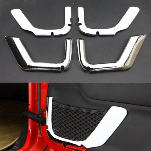 YAQUICKA 4Pcs Car Interior Door Storage Net Strip Cover Trim Frame Sticker For Jeep Wrangler JK 2011-2016 4 Doors Car Styling