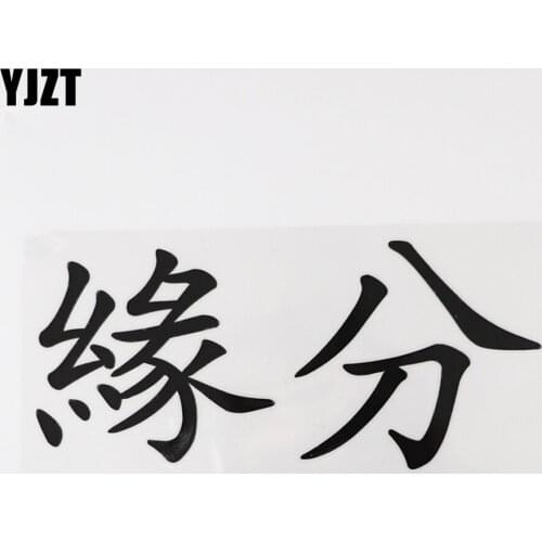YJZT 18.5CM×8.4CM Personality Black/Silver Chinese Characters Decal Car Stickers Vinyl 13D-0716