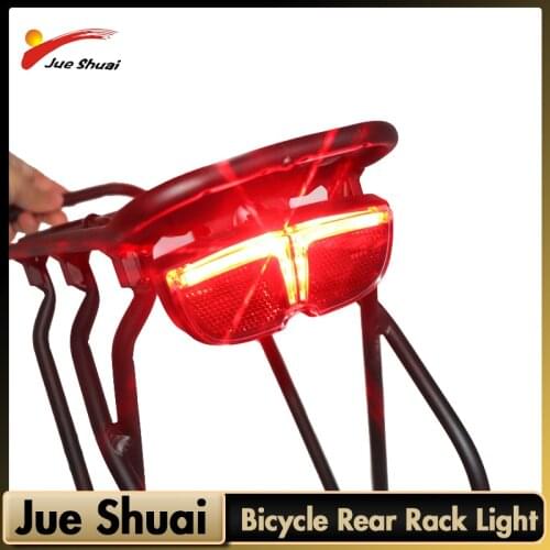 Bicycle Rear Rack Light Taillight Rear Rack Bike Lamp Safety Warning Red Cycling Rear Light 3V 2AA battery MTB Bike Accessories