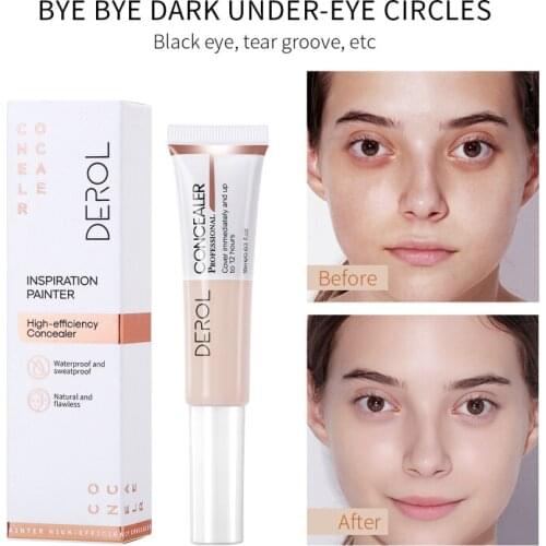 DEROL Liquid Foundation Light Mist Concealer To Cover Dark Circles And Acne Marks Pores Brighten Skin Tone Face Makeup TSLM2