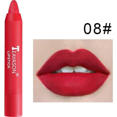 1PC Sexy Red Velvet Matte Lipsticks Pencil Waterproof Long Lasting Sexy Lip Stick Non-Stick Cup Makeup Lip Tint Pen Cosmetic