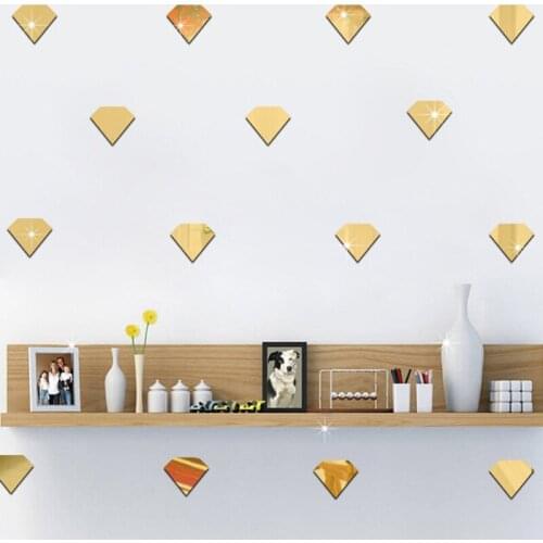 12pcs Nordic Diamond Mirror Wall Stickers For Kids Room Acrylic Mirrored Decorative Sticker Kids Room Decoration Baby Shower