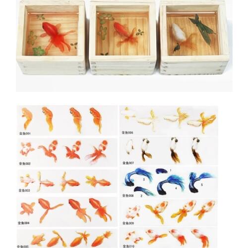 16 Pcs/set DIY Crystal Epoxy Filler 3D Resin Painted Goldfish Leaf Duckweed Filling Crafts Making Material Sticker