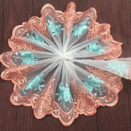 30Yards Floral Mesh Embroidery Lace Fabric Trims DIY Clothing Cuffs Corsage Neckline Underwear Sofa Material Accessories 17.5cm