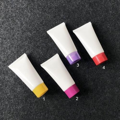 300pcs/lot 50g empty white plastic soft tube for cosmetics packaging,50ml sample container bottles ,cream cosmetic container