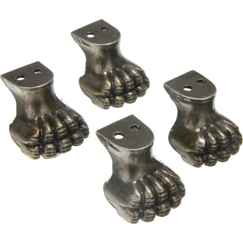 4PCS Zinc Alloy Beast Footing Decor Brass Corner Protector Bronze Antique Brass Decorative for Jewelry Box Wooden Storage Case
