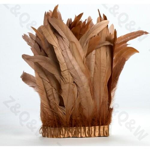 8-14inch cock tail dyed in light coffee color to make 2meters of cloth edge DIYLatin shopping festival costume skirt decoration