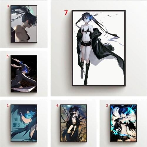 WTQ Anime Posters Black Rock Shooter Kuroi Mato Canvas Painting Wall Decor Wall Art Picture for Living Room Decoration Home Deco