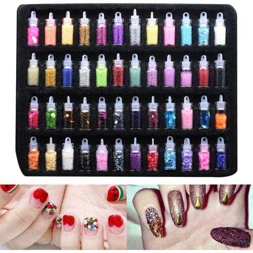 Kids 48 Bottles 3D Colorful Shine Glitter Sequins Slime Putty Filler Crystal Clay Polymer Modeling Clay DIY Accessories Toy