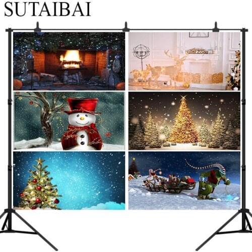 Christmas Snow Forest Fireplace flame photography studio background Xmas gift children party photo backdrop photography props