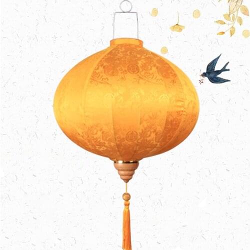 12/14 Inch Retro Chinese Floral Silk Lanterns Japan Vietnam Traditional Lantern For New Year Wedding Spring Festival Decor