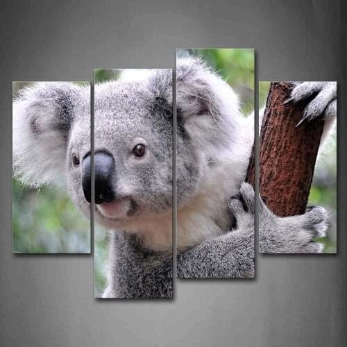 Koala Climb On Stick Tree Wall Art Painting Pictures Print On Canvas Animal The Picture For Home Modern Decoration No Frame