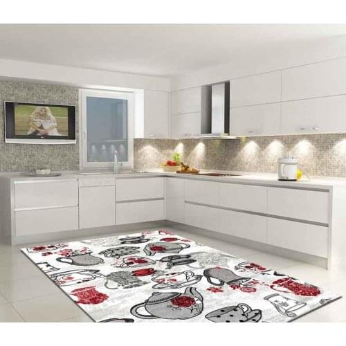 Coffee Pattern Kitchen Carpet, Fan carpet anti-slip floor carpet, teenagers carpet area rugs