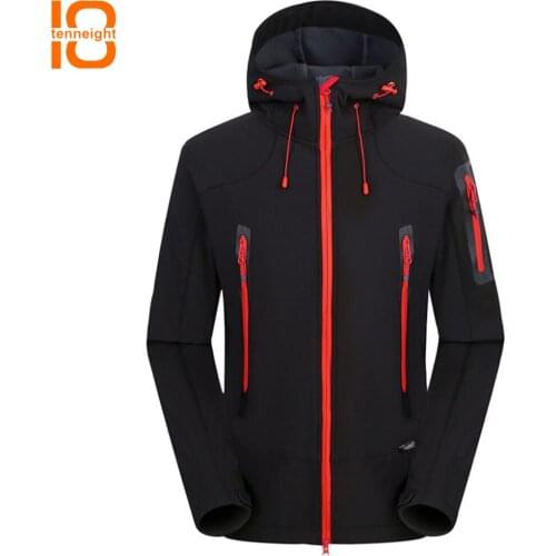 TENNEIGHT Softshell Jacket Women Climbing Rain Windbreaker Men Windproof SoftShell Fleece Jackets Outdoor Coat Ski Hiking jacket