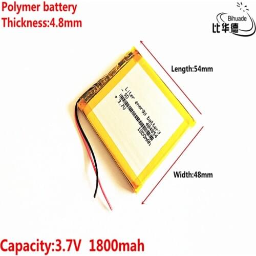 Liter energy battery Good Qulity 3.7V,1800mAH 484854 Polymer lithium ion / Li-ion battery for tablet pc BANK,GPS,mp3,mp4