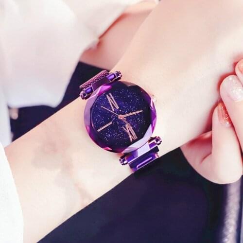 Fashion Starry Sky Women Watches Magnetic Stainless Steel Mesh Strap Ladies Bracelet Wrist Watch Casual Female Clock Reloj Mujer