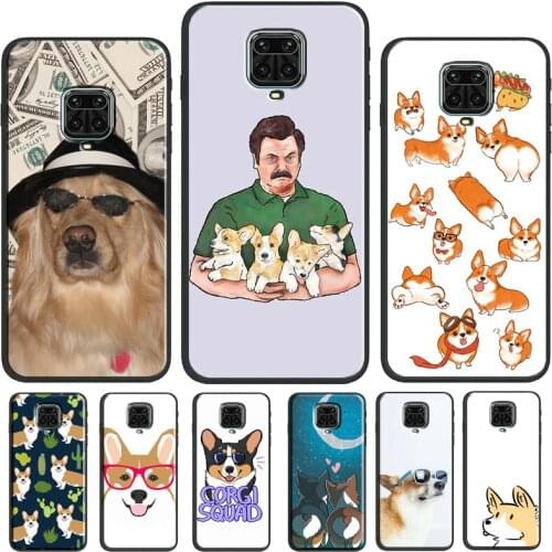 Cartoon Corgi Dog Case For Xiaomi Redmi Note 8 9 Pro Note 9S 8T 9 9C 9A 9T Cover For Redmi Note 10 Pro Shell
