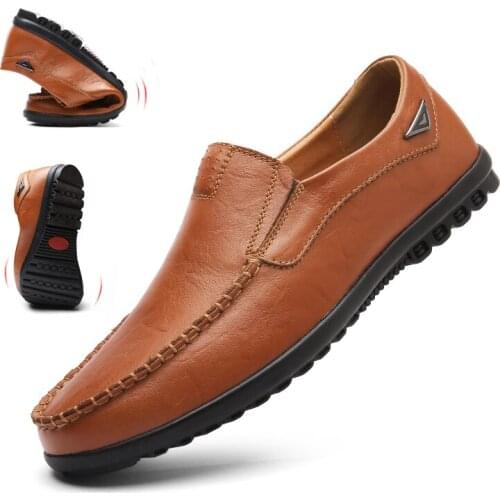 Men Casual Shoes Loafers leather Shoes 2021 Fashion Sneakers Handmade Driving shoes leather Zapatos Casuales Hombres 37-46