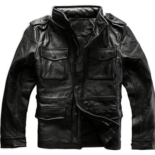 2021New Mens Black Genuine Cowhide Jacket Casual Long Multi-Pocket Cowhide Coat Large Size 6XL