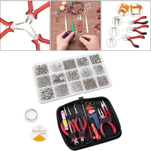 Jewelry Making Supplies Kit, Jewelry Finding Kit with Jewelry Pliers, Open Jump