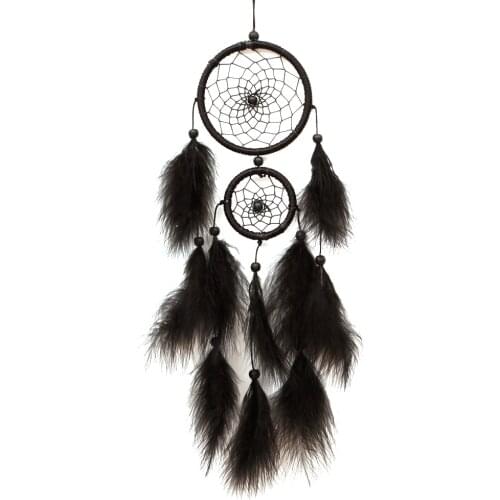 Black Feater Handmade Dream Catcher Car Wall hanging Crafts Gift Living Room Home Decoration