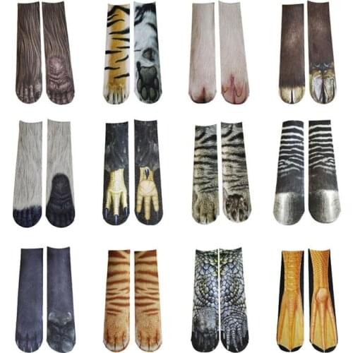 New Arrival Novel Style Adult Unisex Animal Foot Paw Crew Socks for Men & Women Sock Print Elastic Breathable Sock Sokken