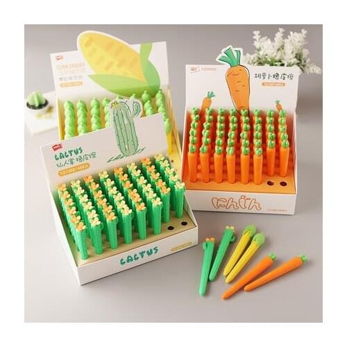 Novelty Cute Eraser Kawaii Carrot Gel Ink Eraser PVC Plastic Rubber For Erasable Pen