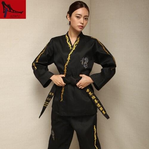 Taekwondo clothes Adult long Sleeve Men And Women Taekwondo Clothing white and black
