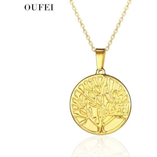 OUFEI Stainless Steel Coin Necklace Bohemian Womens Clothing Accessories Fashion Jewelry Best Friends Pendant Chain Chocker