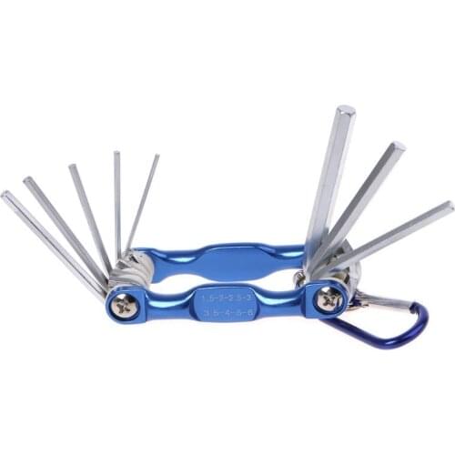 8pcs High Quality Portable Foldable Key Hex Wrench Set Metric System Inner Hexagon Spanner Allen Wrench Screw Repair Tools A9LB